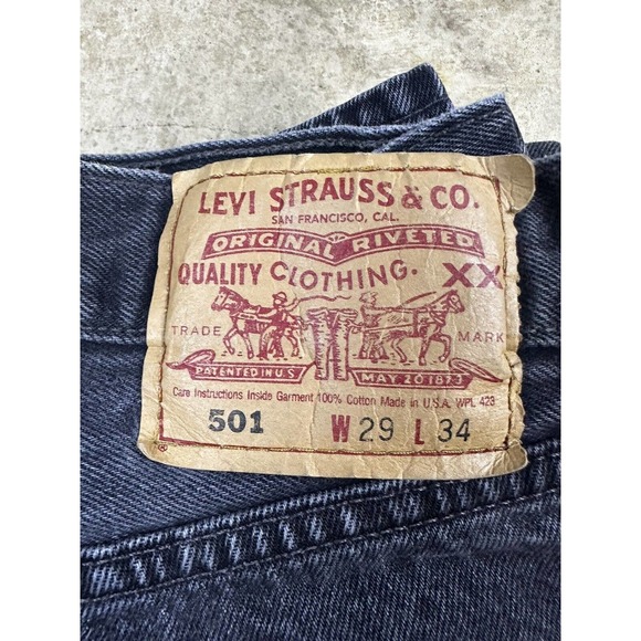 Vtg Women's Levi's 501 Jeans Made in USA Black Button Fly - Picture 8 of 16